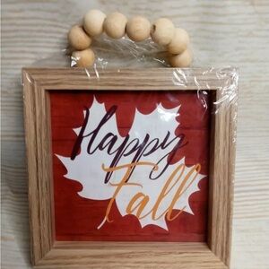 🌸 4 for $20 sale “Happy Fall" Autumn 6" Sign Beads  Fall Foliage Harvest Leaf
